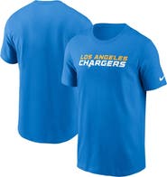 Nike Men's Nike Powder Blue Los Angeles Chargers Primetime Wordmark Essential T-Shirt