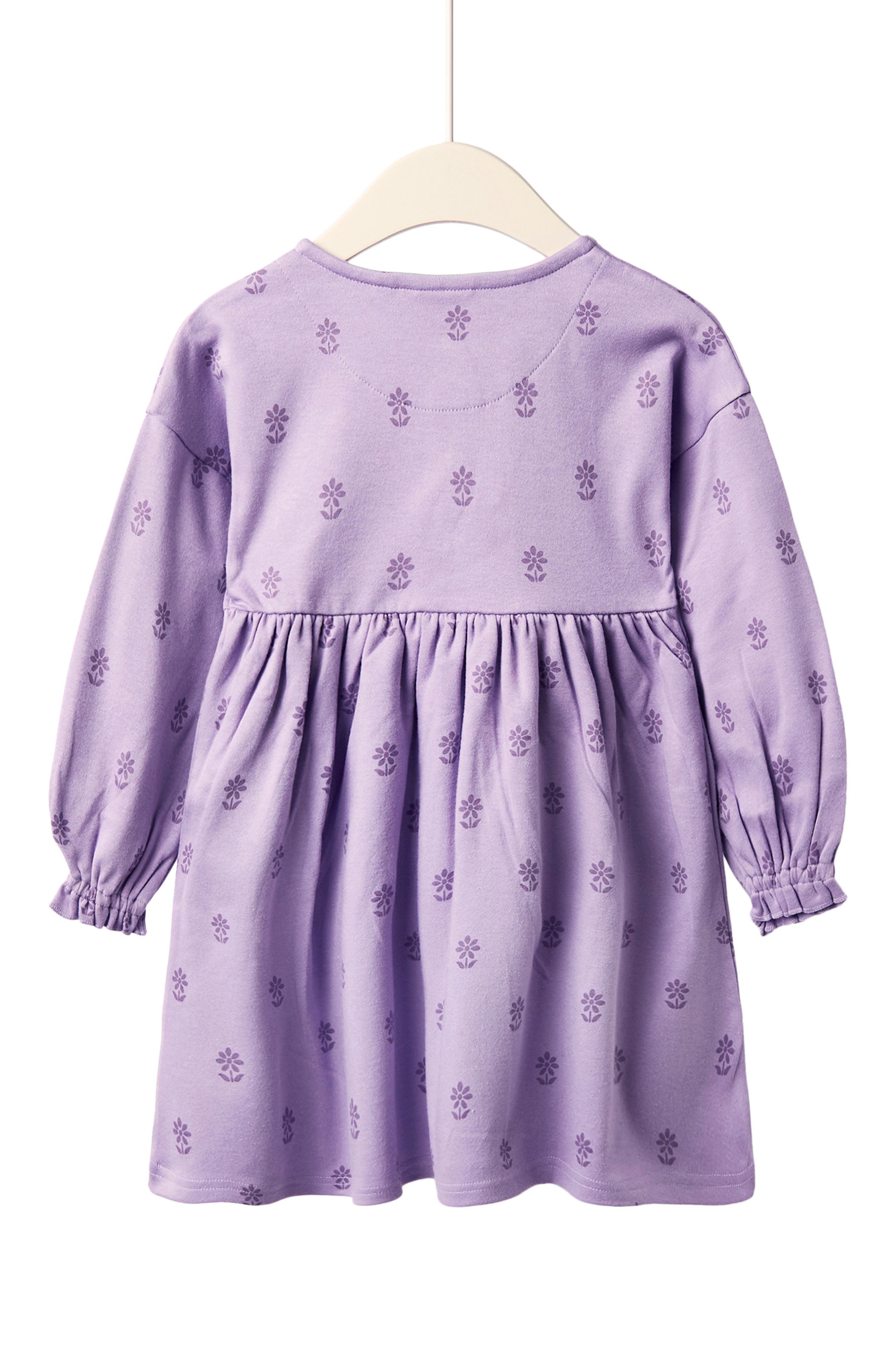 JOJO MAMAN BEBE Kids' Butterfly Appliqué Long Sleeve Cotton Dress ...