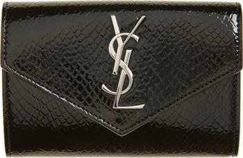 【Saint Laurent】 Cassandre croc-effectレザー財布 Saint Laurent Small Cassandre Croc-Embossed Wallet | Harrods US