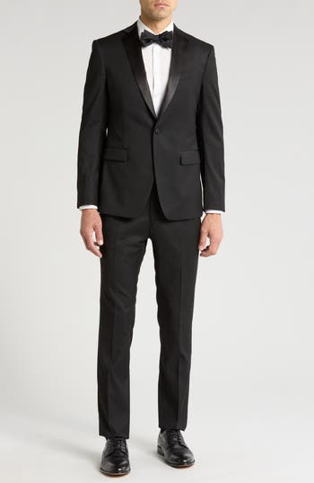 John Varvatos Star Usa Solid Wool Tuxedo In Black