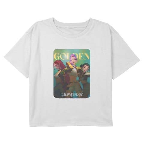 Girl's KPop Demon Hunters Huntrix Golden Photocard Logo  Graphic T-Shirt