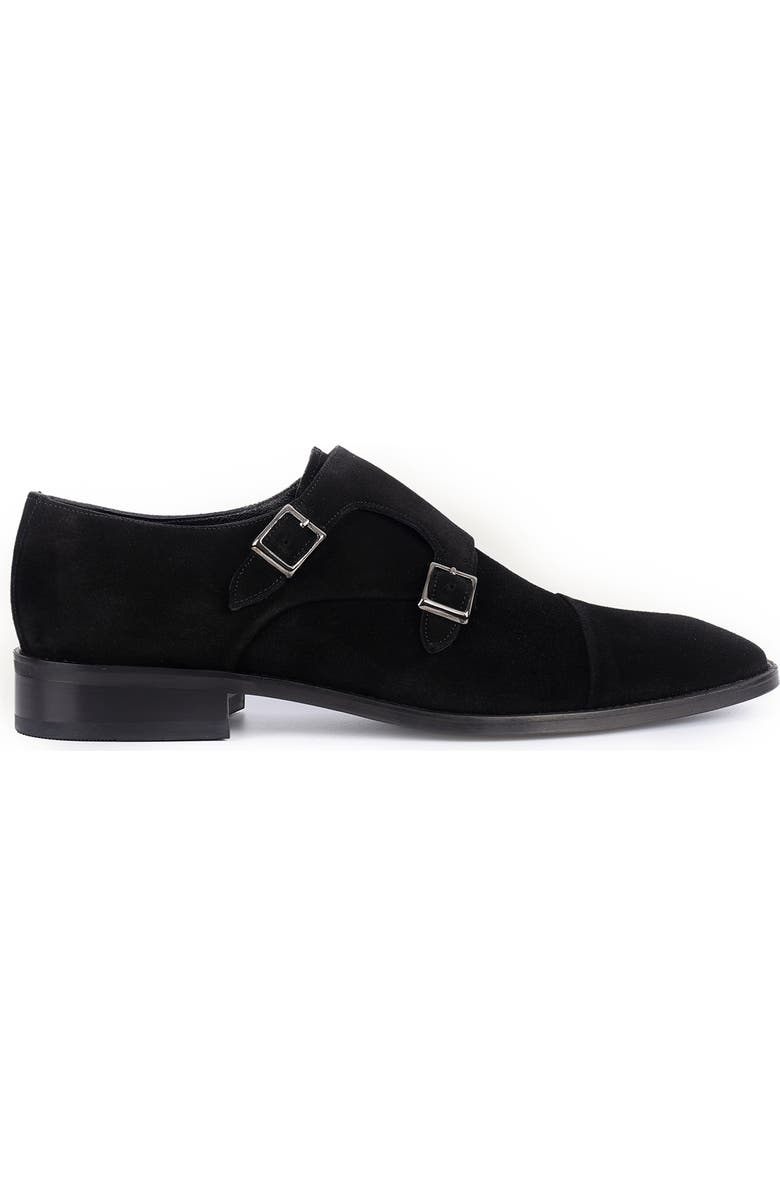 VELLAPAIS Mico Double Monk Strap Leather Loafer, Alternate, color, Black