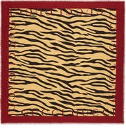Gucci Tiger Stripe & Logo Print Silk Twill Scarf