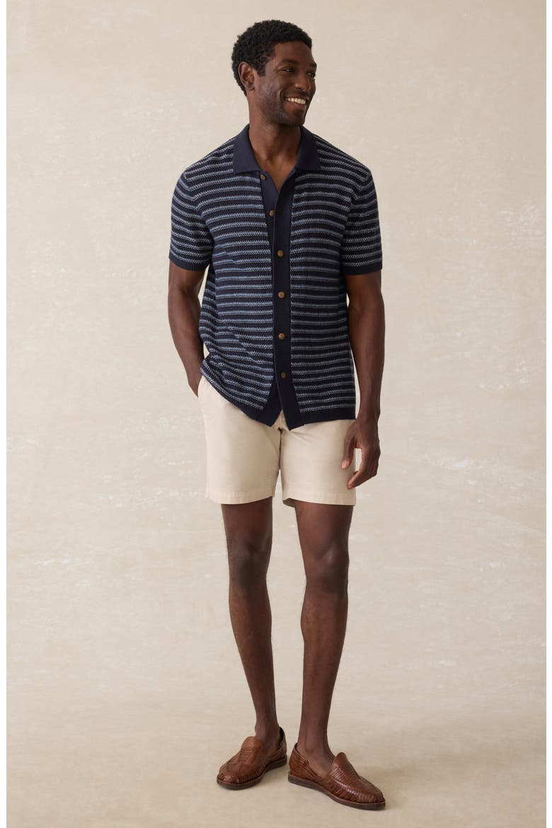 Stripe Short Sleeve Cardigan, Alternate, color, NORTHERN DEPTHS STRIPE