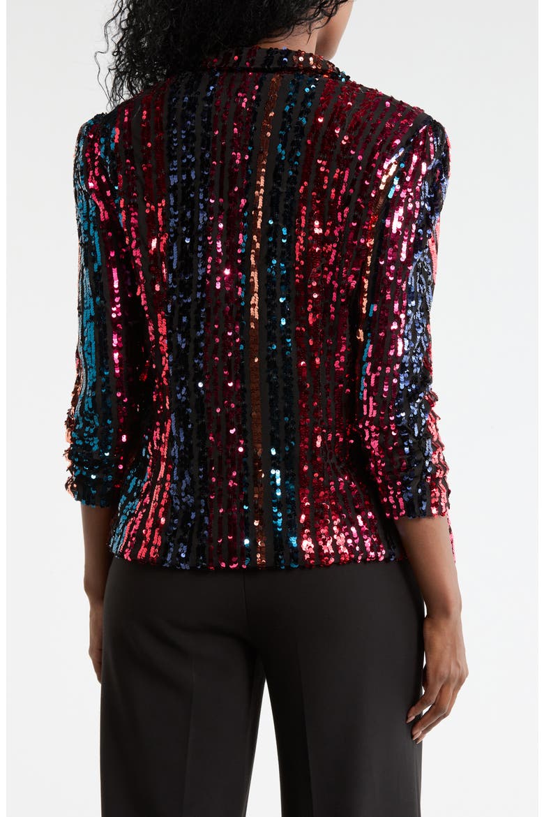 Sequin Stripe Blazer, Alternate, color, PINK MULTI