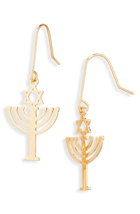 Menorah Earrings