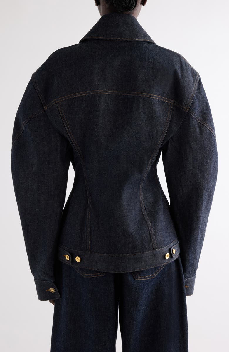 Givenchy Cocoon Waisted Denim Jacket, Alternate, color, Dark Blue