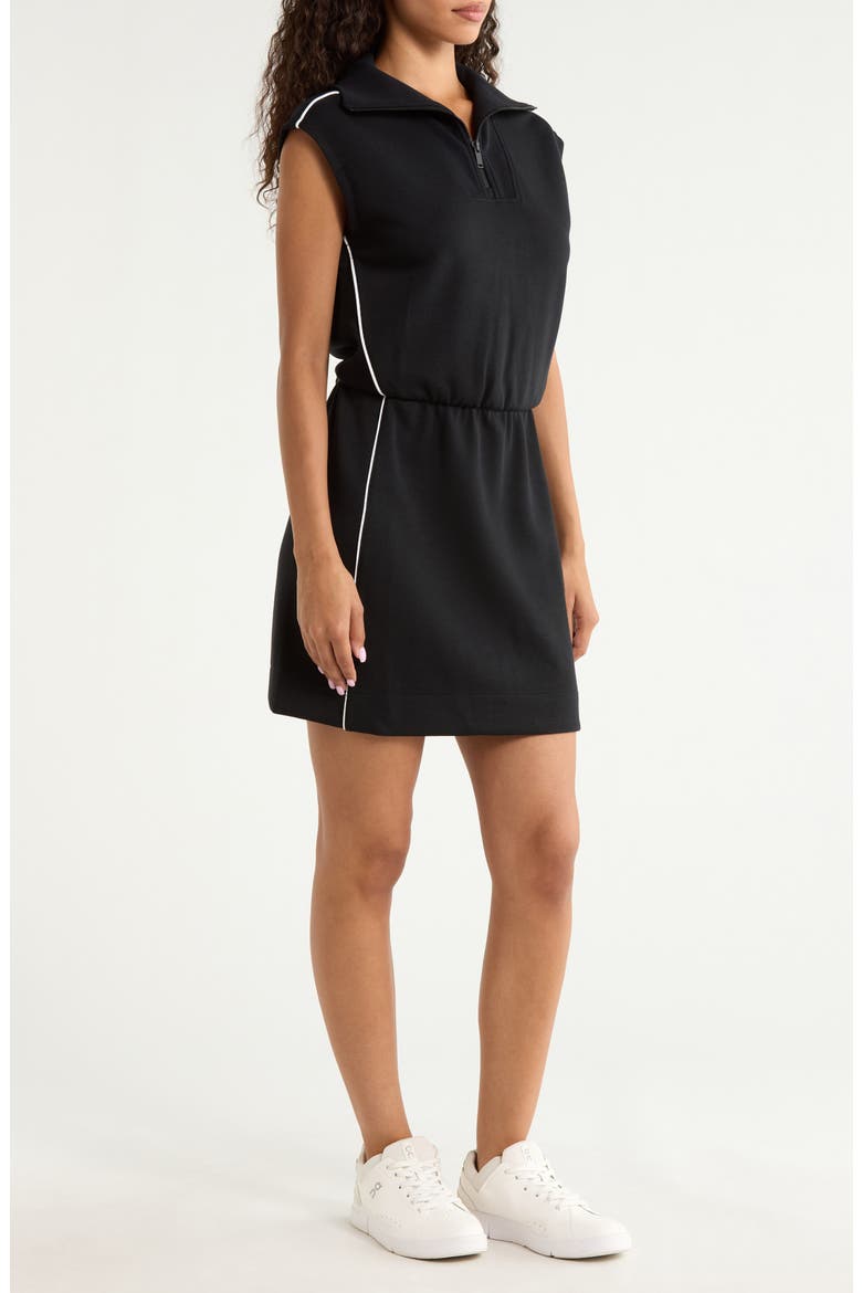 Airpique Half Zip Modal Blend Dress, Alternate, color, VERY BLACK