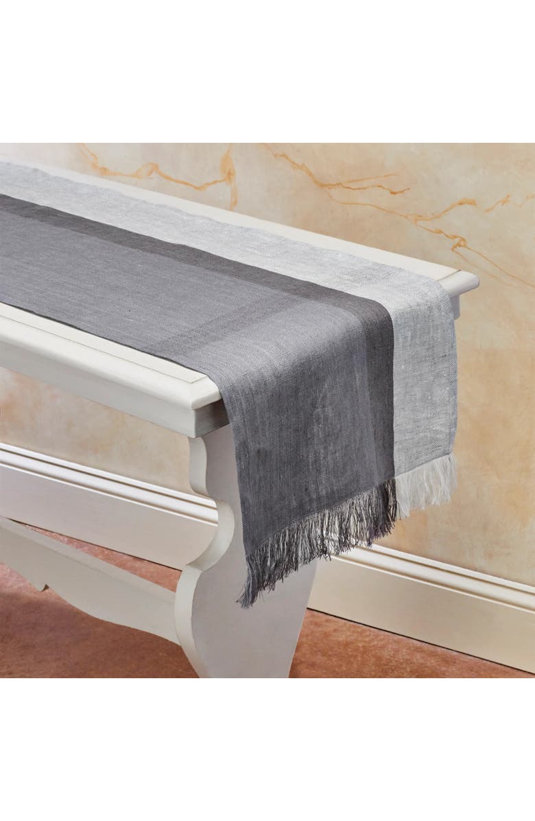 Sustainable Threads Hinterland Handwoven Linen Table Runner, Main, color, High Tea - 14" X 72"