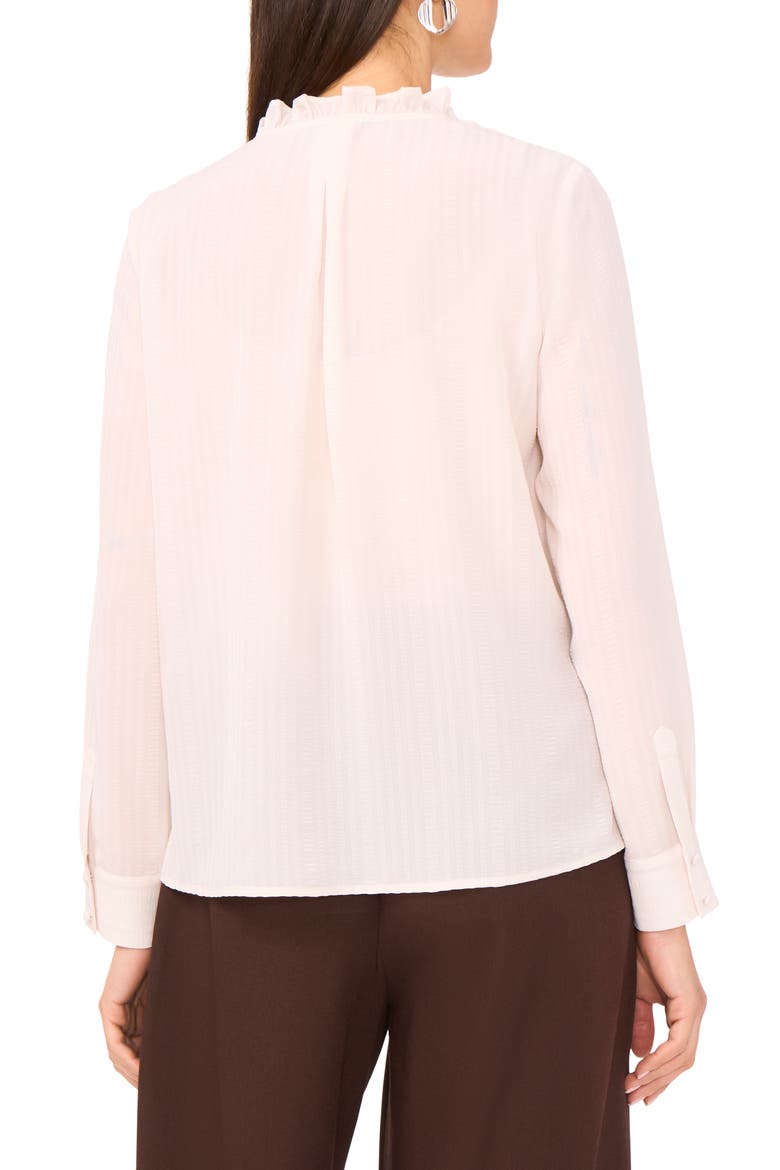 Stripe Ruffle Button-Up Shirt, Alternate, color, BIRCH
