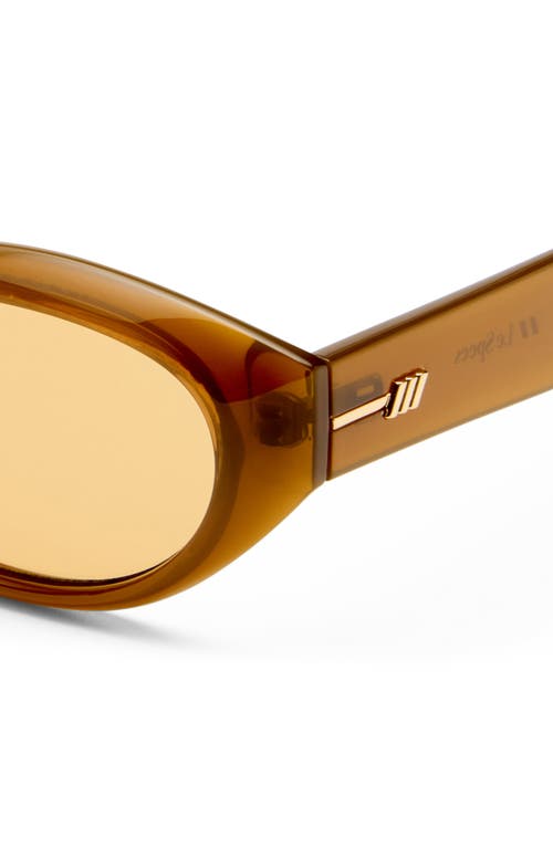 Le Specs Le Bijou 55mm Oval Sunglasses In Brown