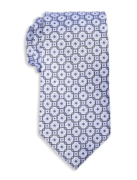 Big & Tall Tonal Geometric Link Silk Tie