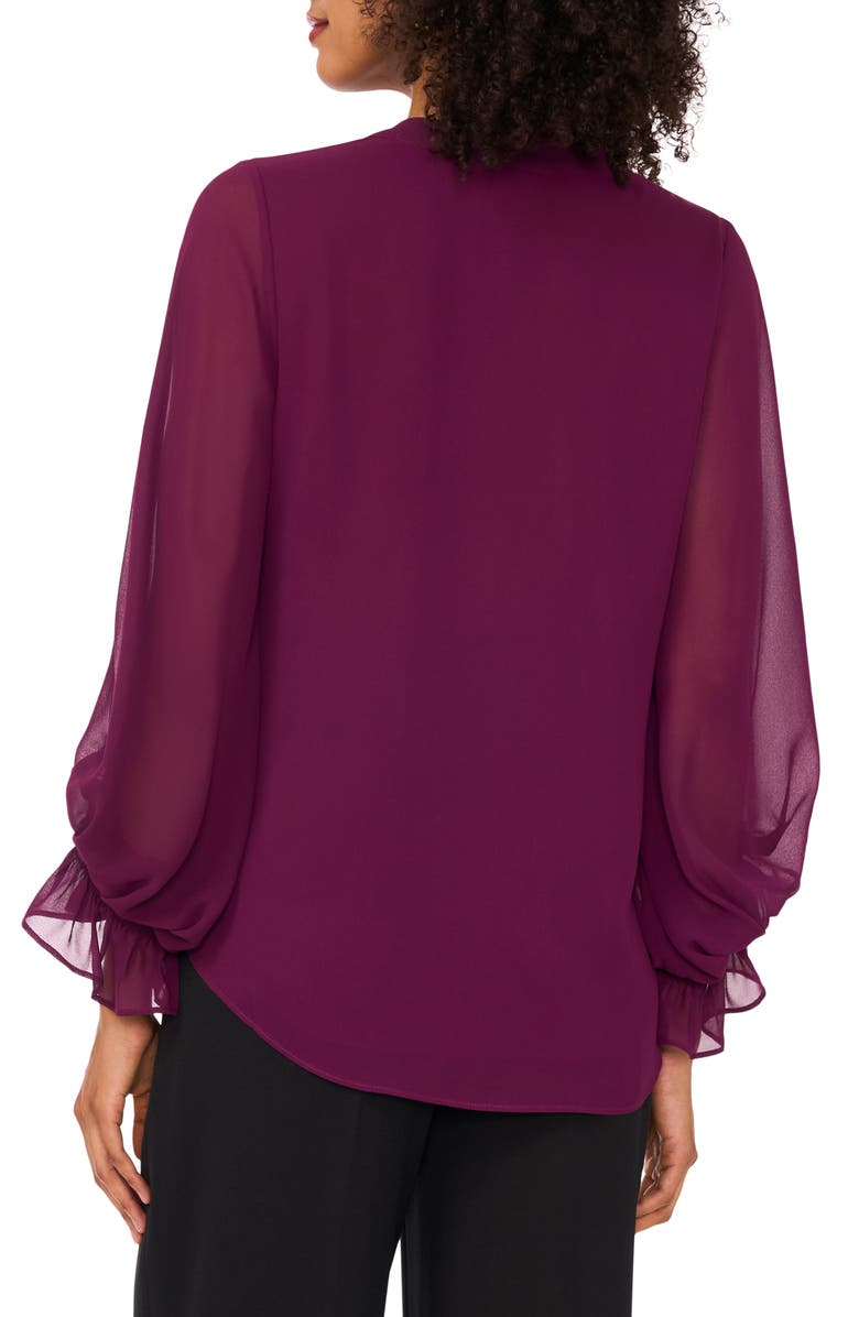 Vince Camuto Long Sleeve Chiffon Top, Alternate, color,