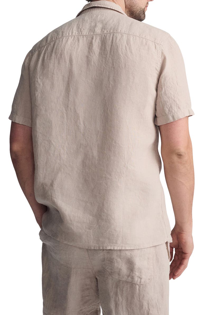 Mavi Jeans Linen Camp Shirt, Alternate, color, Sand