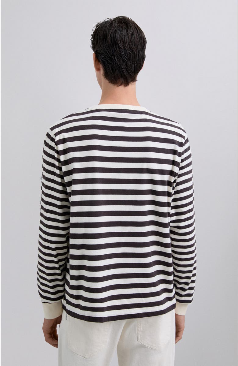 Scalpers Mixedstriped Ls Tee, Alternate, color, Darkbrown