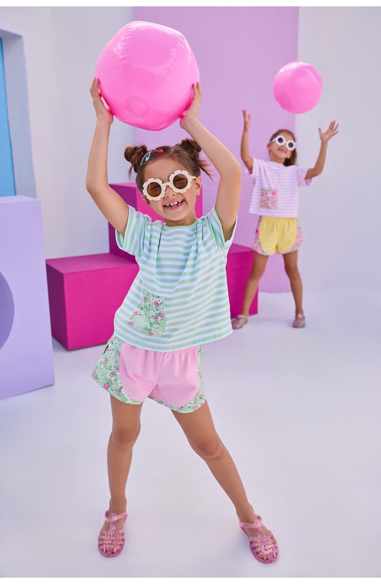 BISBY Kids' Boxy Stripe Tee, Alternate, color, Greenville Floral