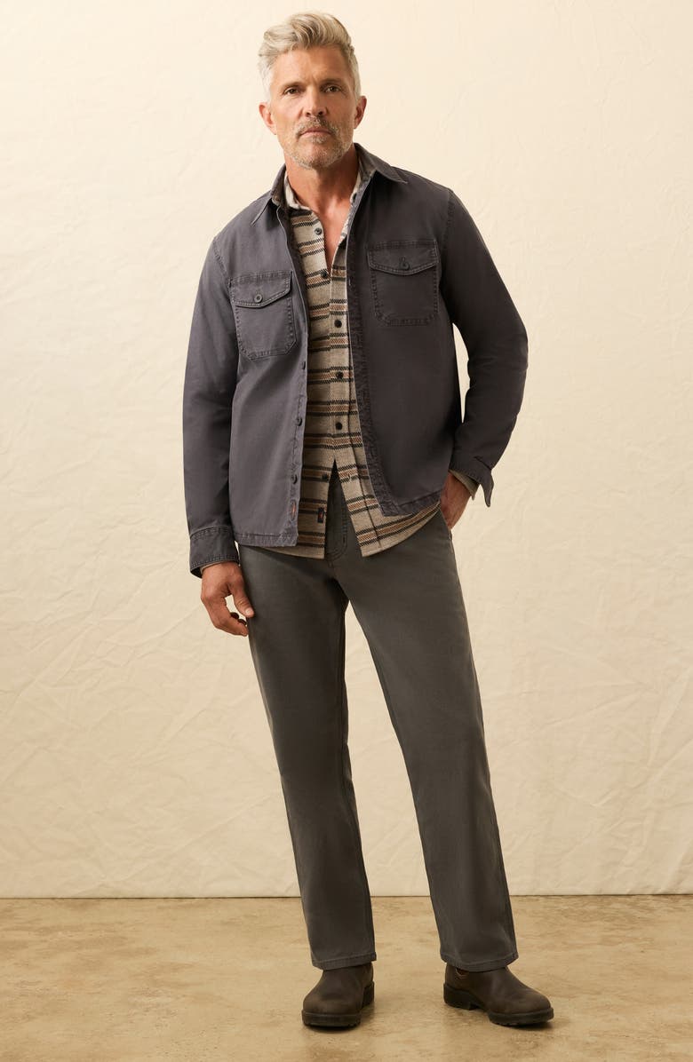 Faherty Lakeside Stretch Organic Cotton CPO Jacket, Alternate, color, Washed Charcoal