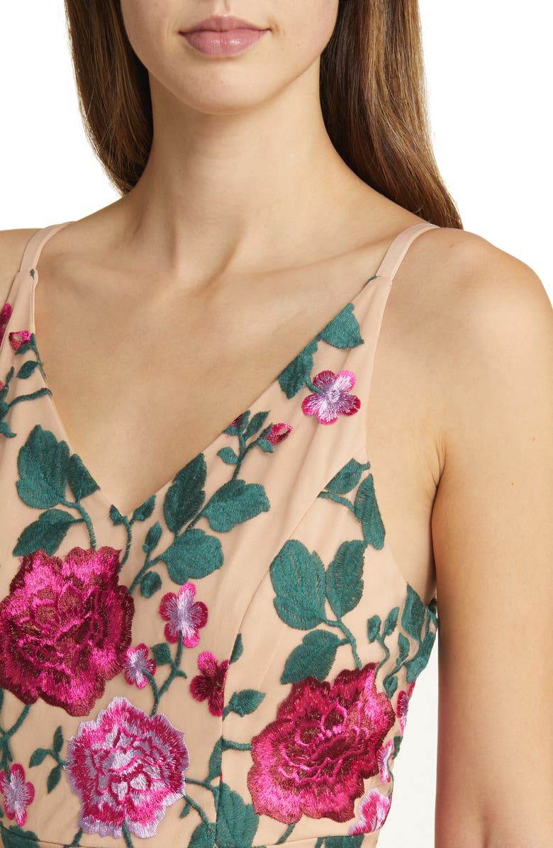 Sam Edelman Rose Embroidery Sleeveless A-Line Dress, Alternate, color,
