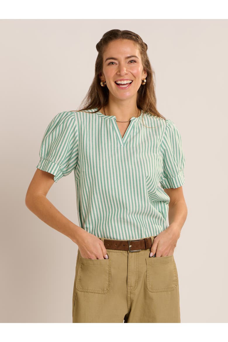 Bruni Sculpted Puff-Sleeve Blouse, Main, color, Green
