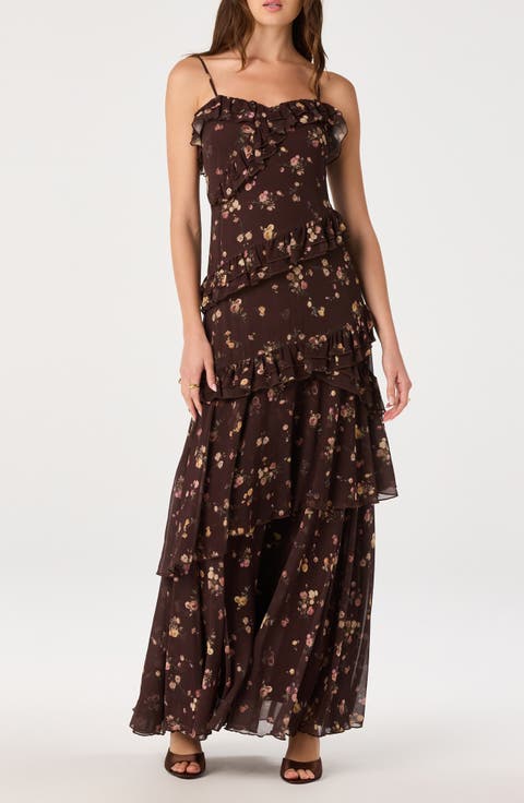 Journee Ruffle Floral Maxi Dress
