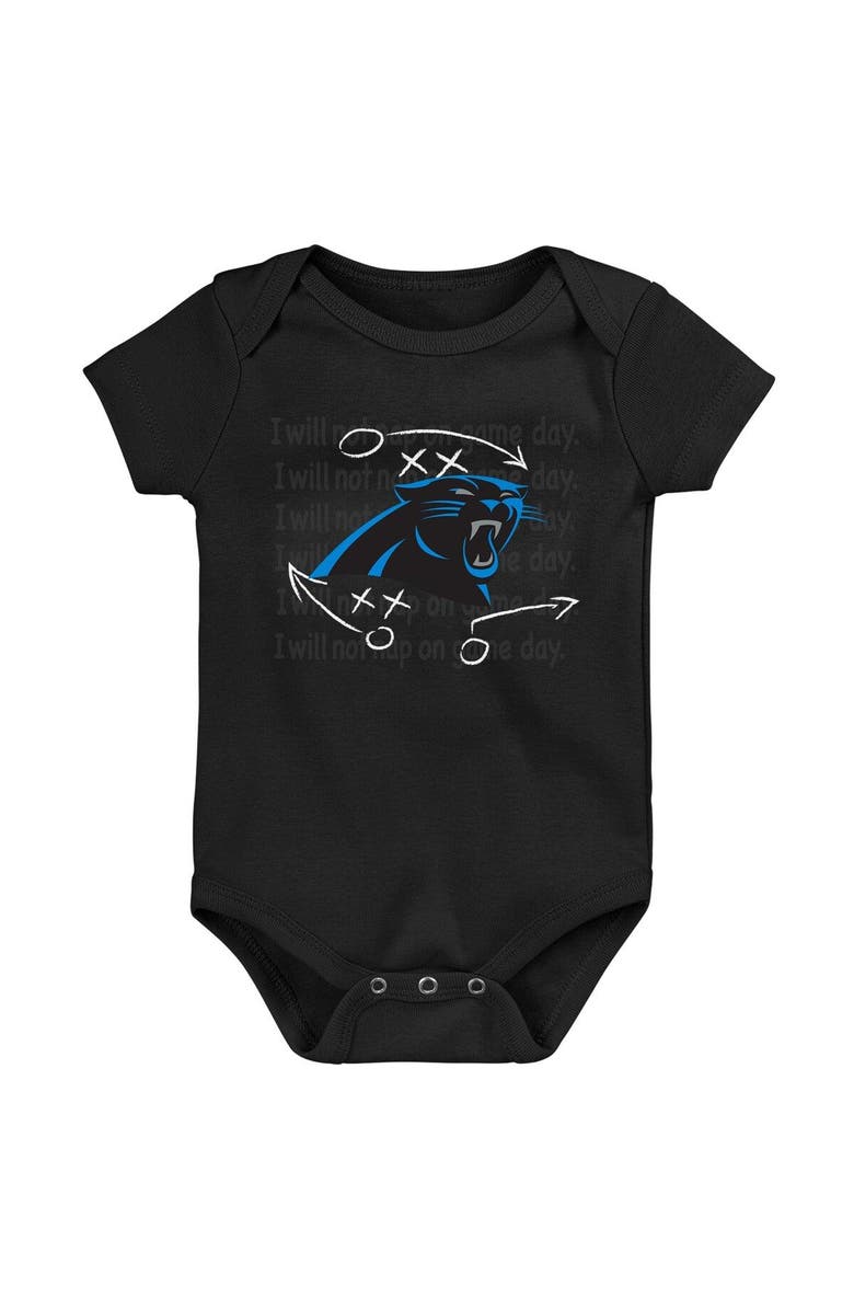 Outerstuff Newborn & Infant Blue/Black/Heather Gray Carolina Panthers Three-Pack Eat, Sleep & Drool Retro Bodysuit Set, Alternate, color, Blue