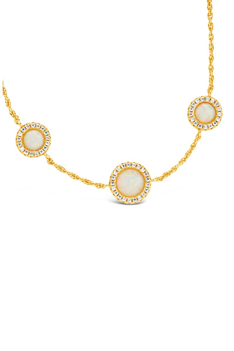 Oasis Opal & Cubic Zirconia Station Bracelet, Alternate, color, GOLD