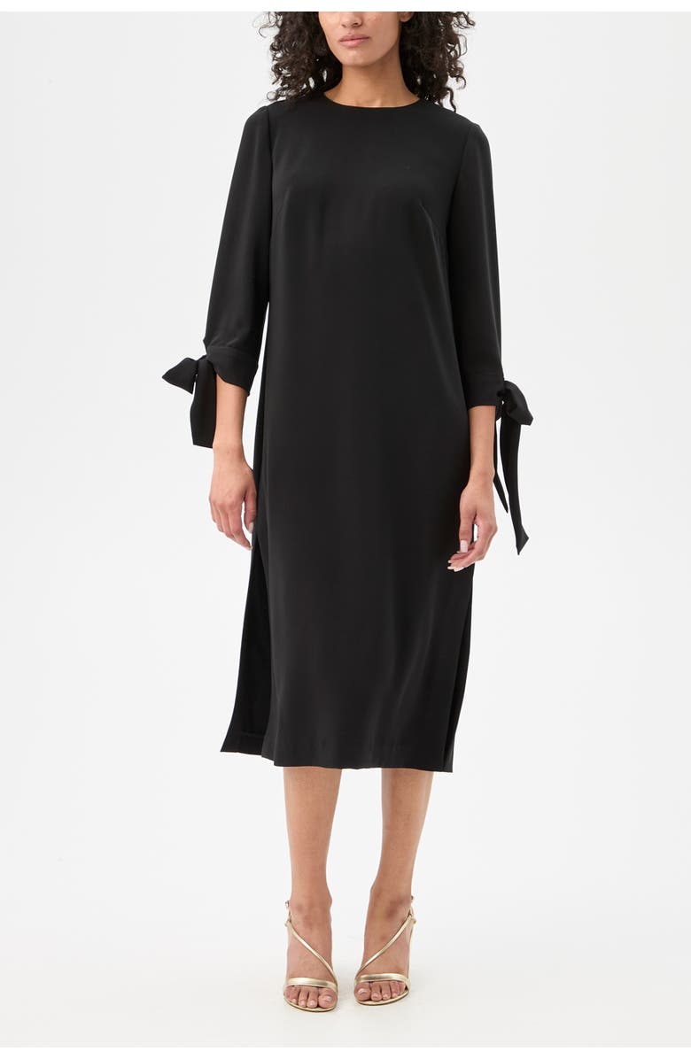 Trina Turk Drama Tie Sleeve Midi Dress, Main, color, Black