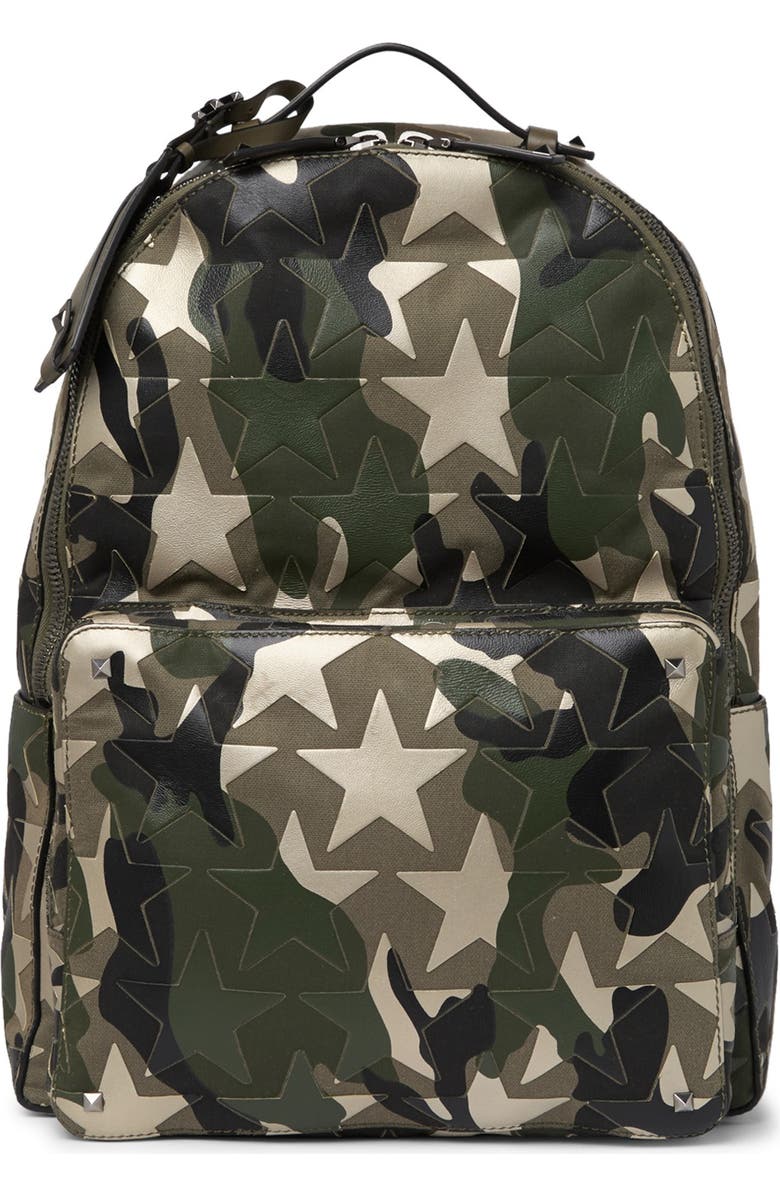 Valentino Star Camo Backpack, Main, color,