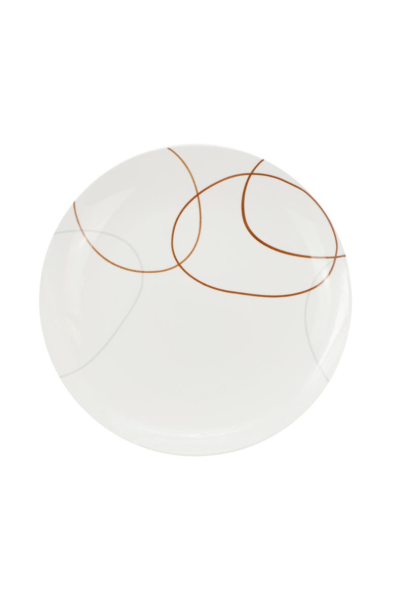 Elama Sydney 16 Piece Porcelain Double Bowl Dinnerware Set, Service for 4, Alternate, color, White