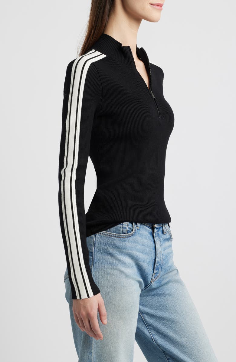 DKNY Sleeve Stripe Half Zip Sweater, Alternate, color, 