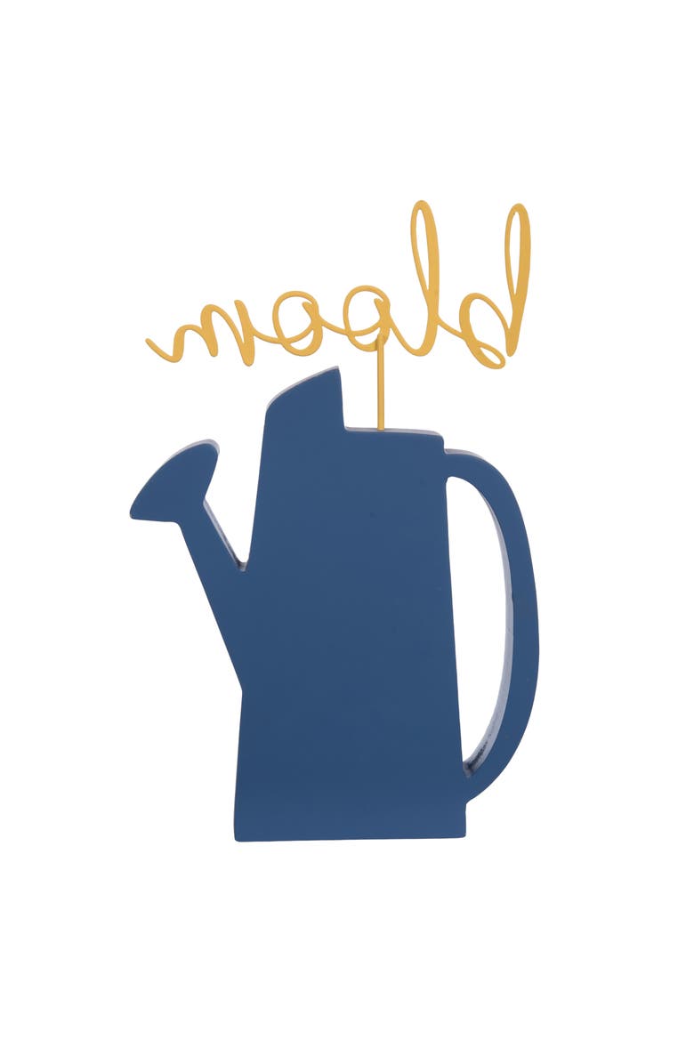 Transpac MDF and Metal Decorative Sign Bloom Figural Wood Decorations Yellow and Blue and White for Spring Wall and Entryway Decor, Alternate, color, Multicolored