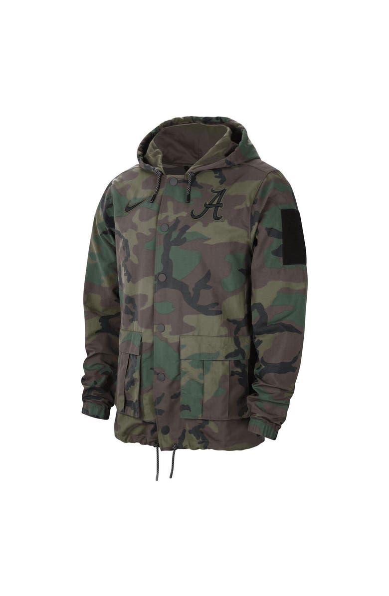 Nike Men's Nike Camo Alabama Crimson Tide Military Pack Lightweight Hoodie Performance Full-Snap Jacket, Alternate, color, 