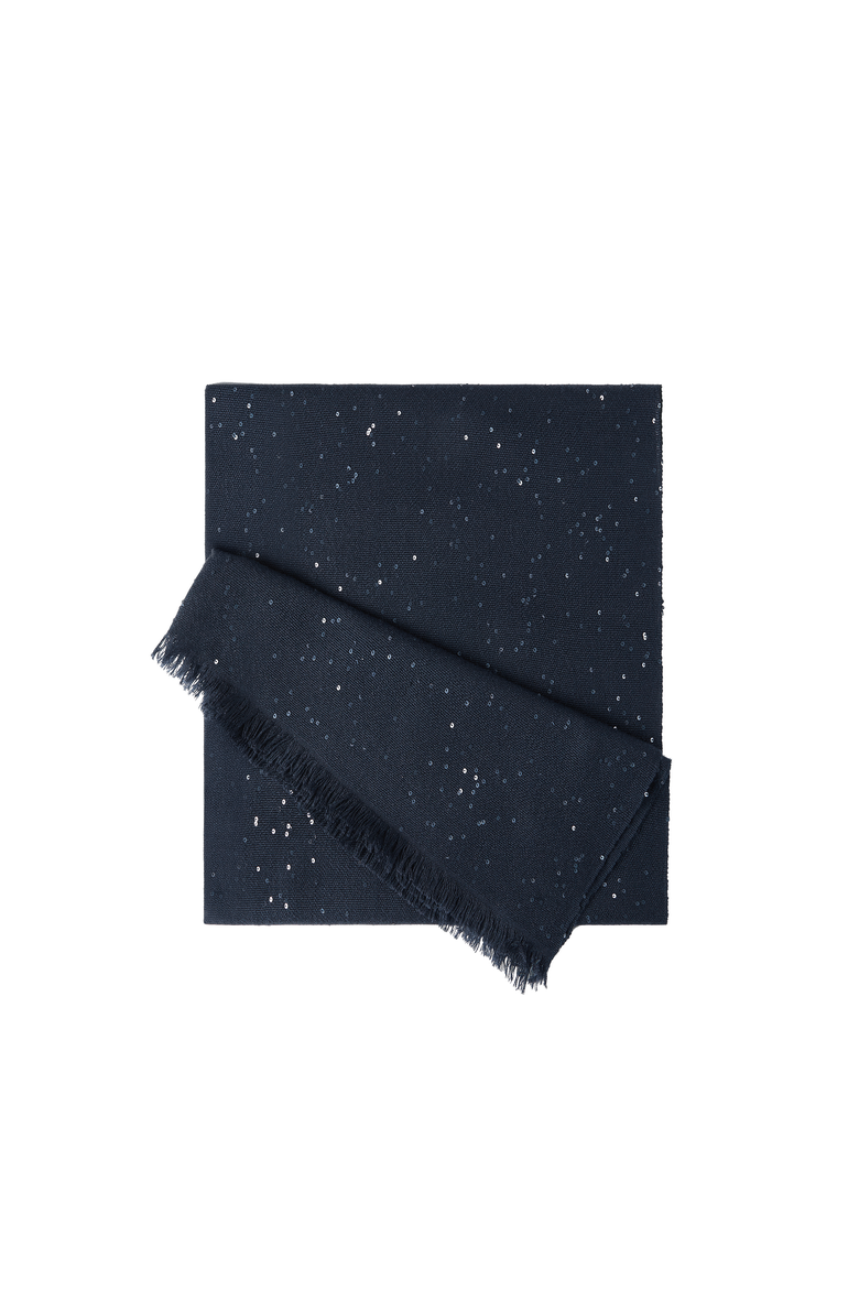Cashmere and silk Diamond yarn scarf, Alternate, color, Blue