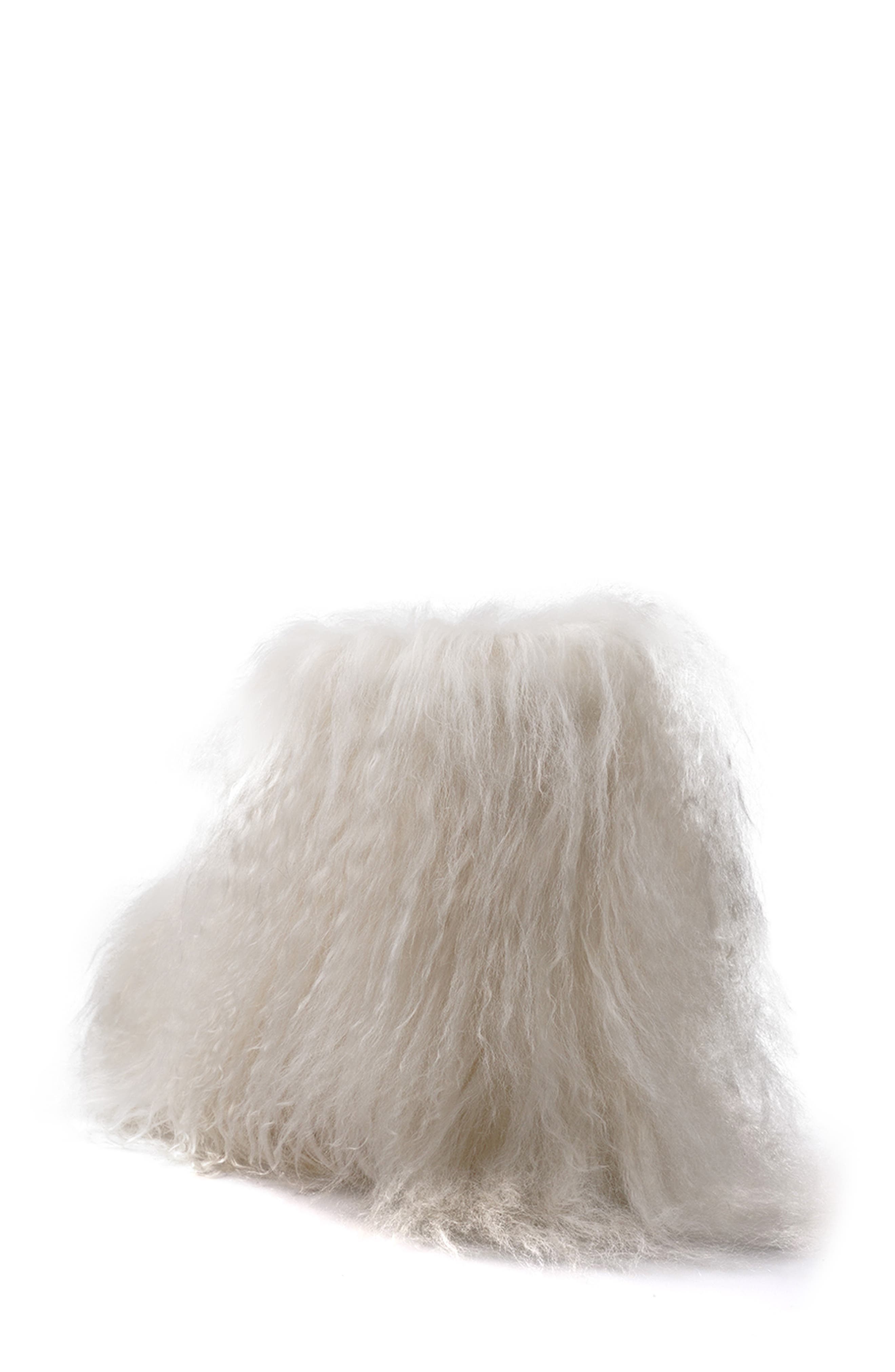 Risha Genuine Shearling Bootie, Alternate, color, IVORY O