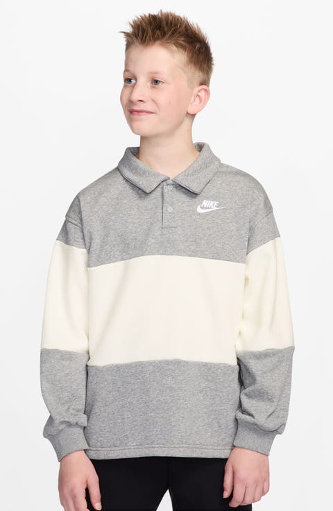 Kids' Sportswear Club French Terry Rugby Shirt (Big Kid)