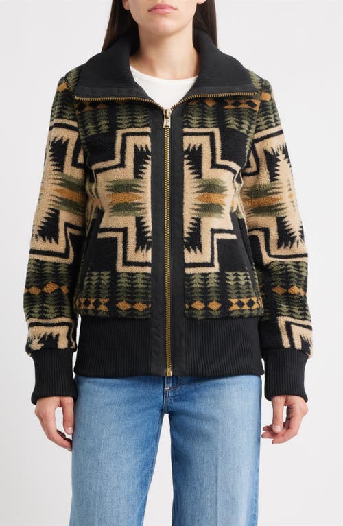 Pendleton Foxglove Range Fleece Bomber Jacket In Multi