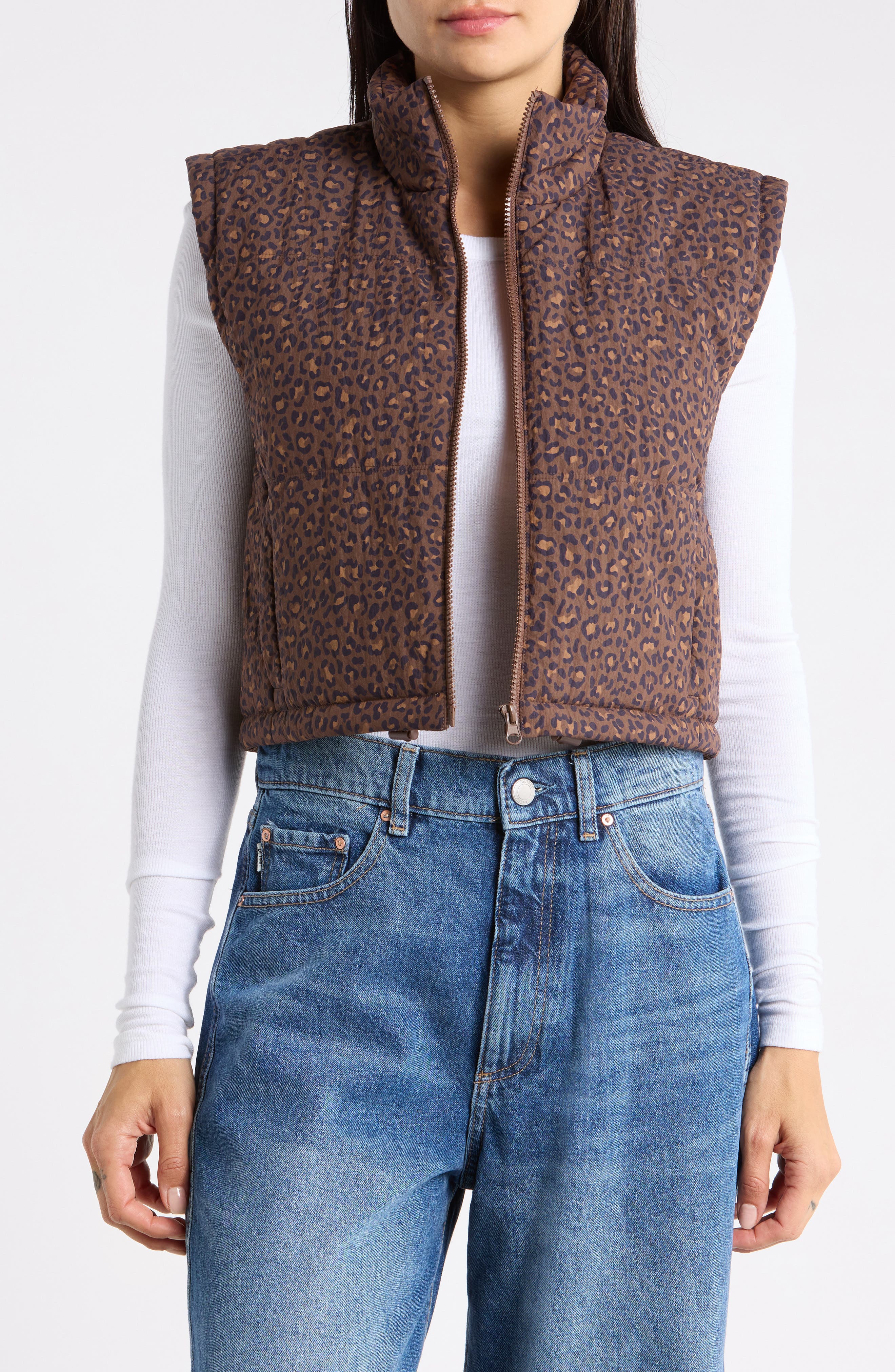 Camo Crop Puffer Vest