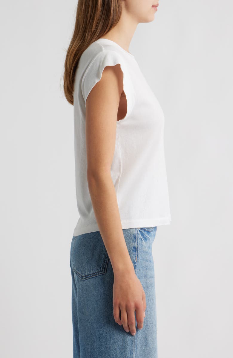 THE GREAT. The Peak Shoulder Cotton Top, Alternate, color, True White