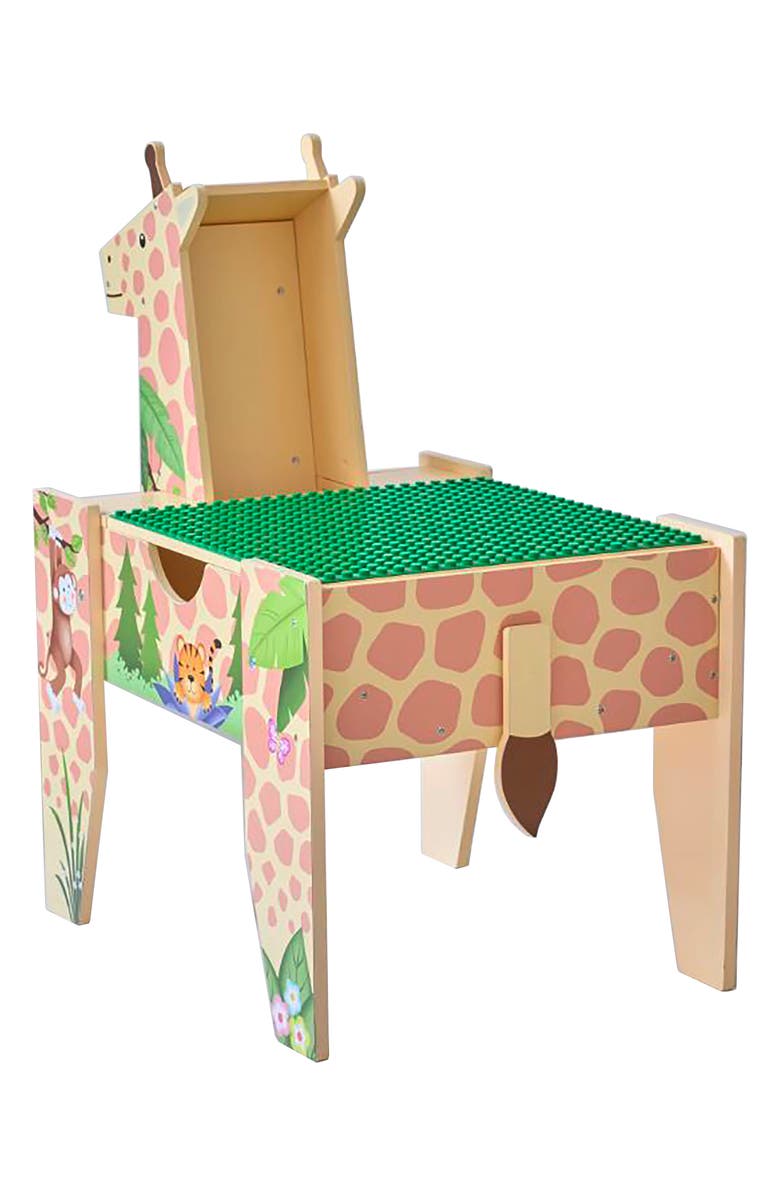 Teamson Kids Jungle Giraffe 2-in-1 Activity Table, Alternate, color, Yellow