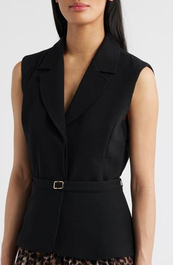 Faux Two-Piece Sleeveless Belted Maxi Dress