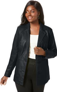 Jessica London Leather Blazer