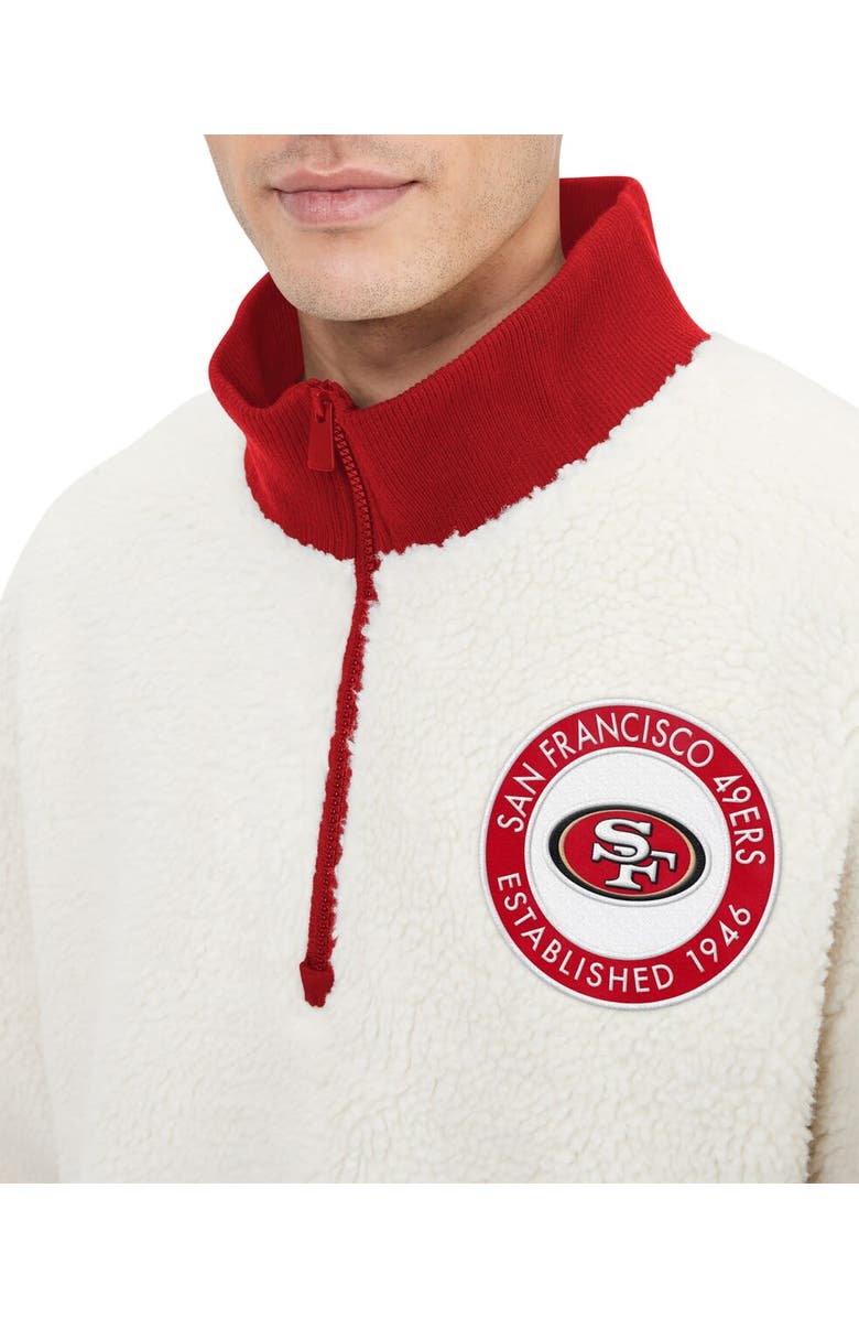 Tommy Hilfiger Men's Tommy Hilfiger Cream San Francisco 49ers Jordan Sherpa Quarter-Zip Sweatshirt, Alternate, color, Cream