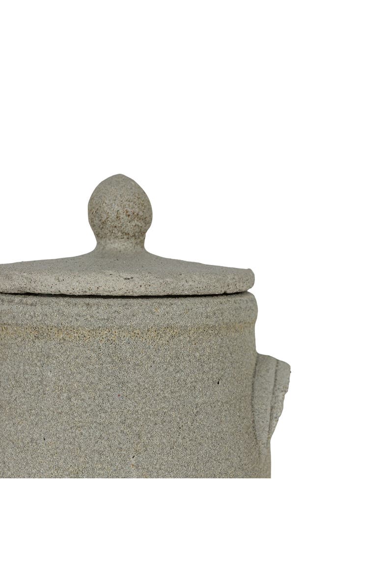 Distressed Gray Terracotta Canister with Lid, Alternate, color, Gray