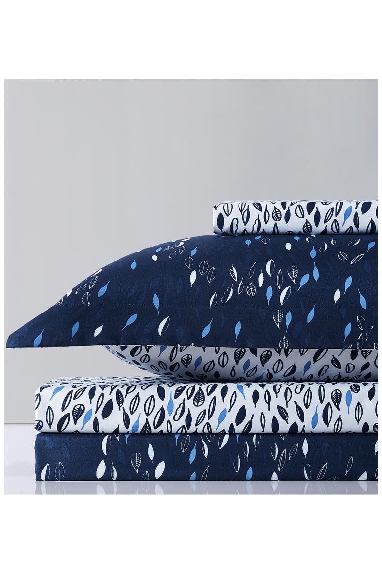 Botanical Leaves - Luxury Premium Oversized Reversible Duvet Cover, Alternate, color, BOTANICAL FOREST BLUE