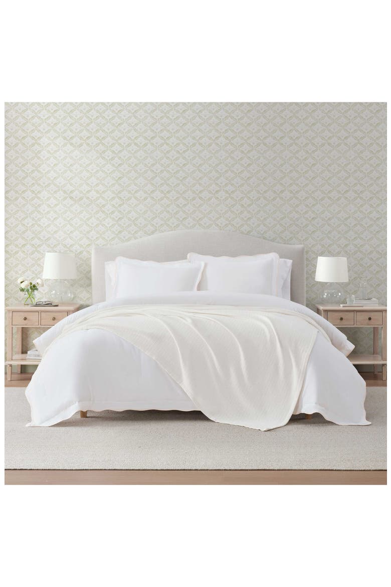 Bedford Tile Basket Weave Cotton Blanket, Alternate, color, PEARL WHITE