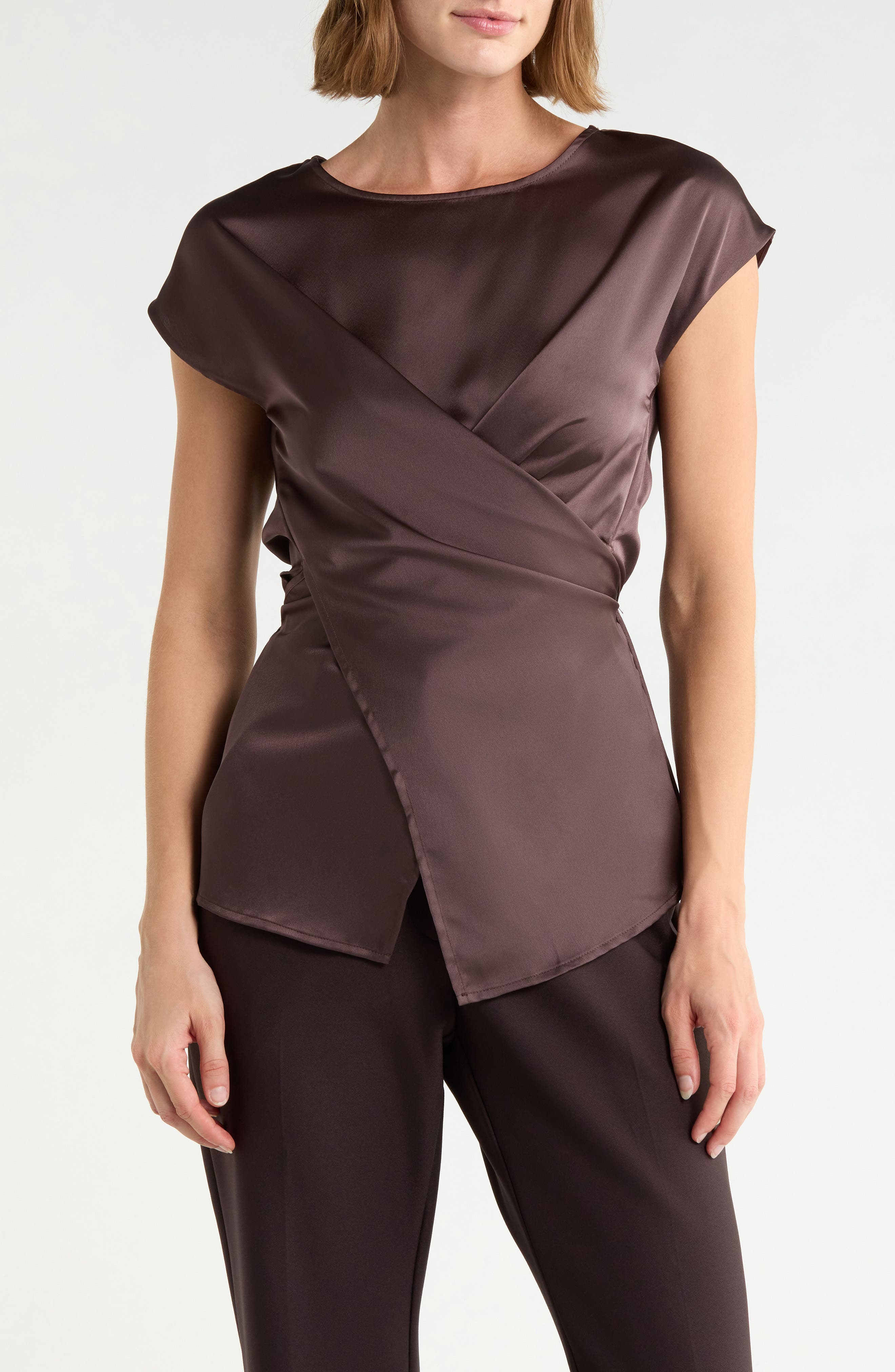 Cross Front Satin Top