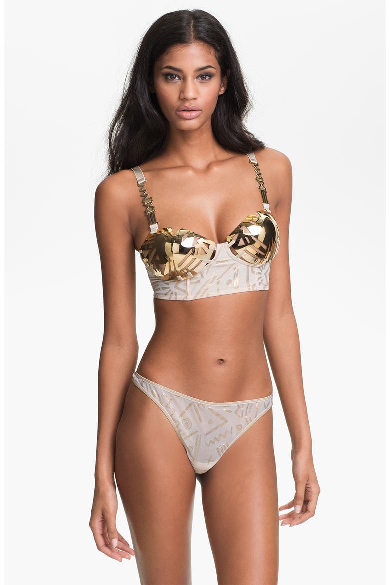 'Golden Karo' Metal Cup Bra (Limited Edition), Alternate, color, GOLD
