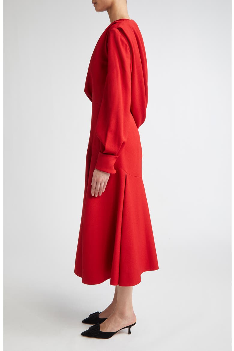 Sehima Draped One-Shoulder Crepe Dress, Alternate, color, RED
