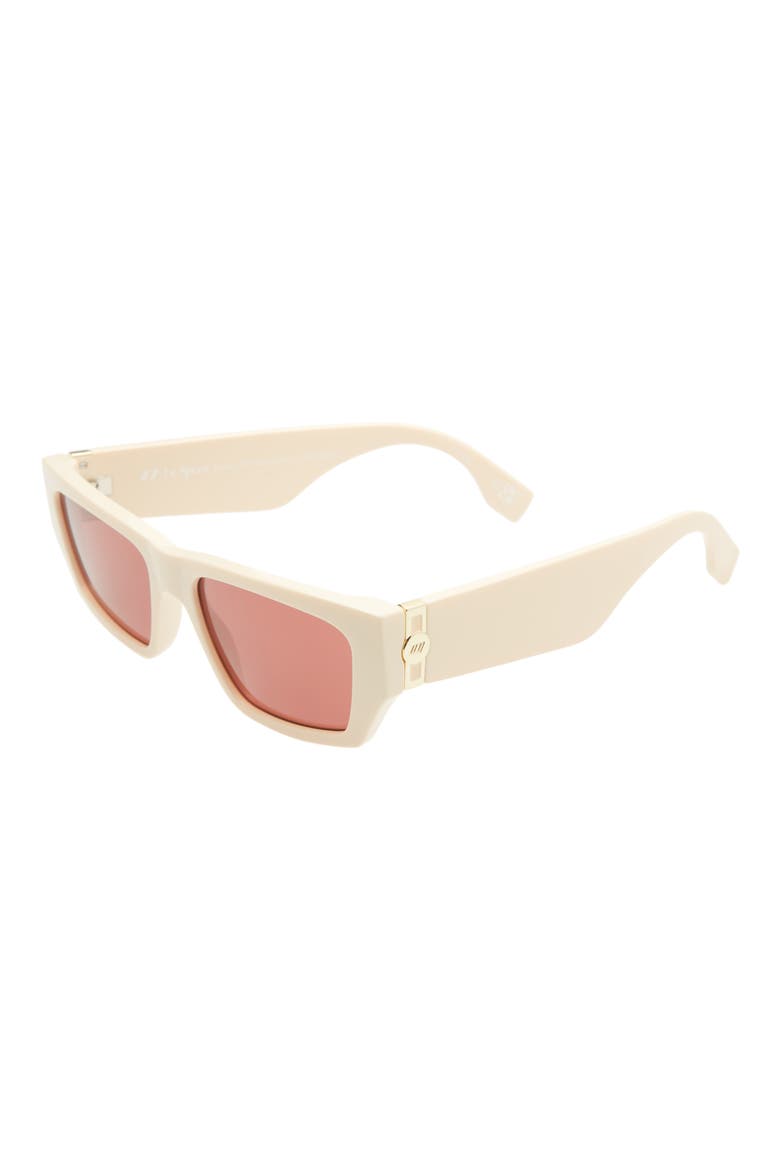 Measures 55mm Rectangular Sunglasses, Alternate, color, IVORY
