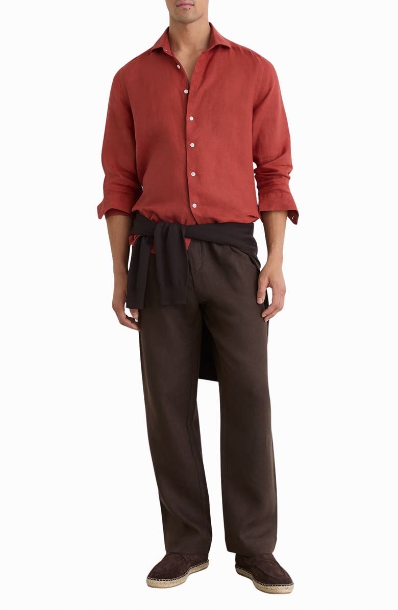 Reiss Ruban Linen Button-Up Shirt, Alternate, color, 